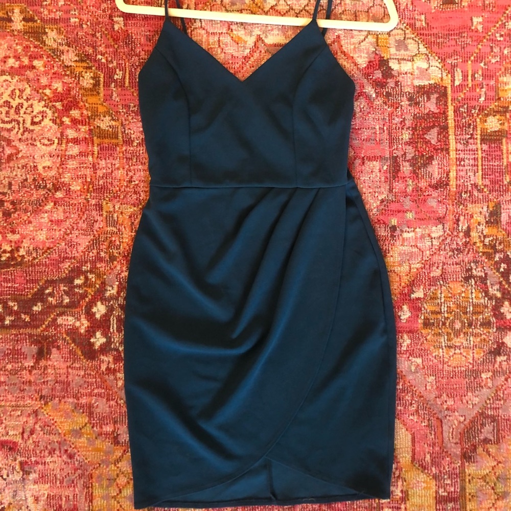 Lulu’s Teal bodycon mini dress